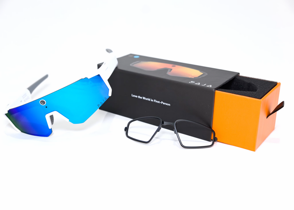 Lunettes de sport connectées - Bleu & Blanc