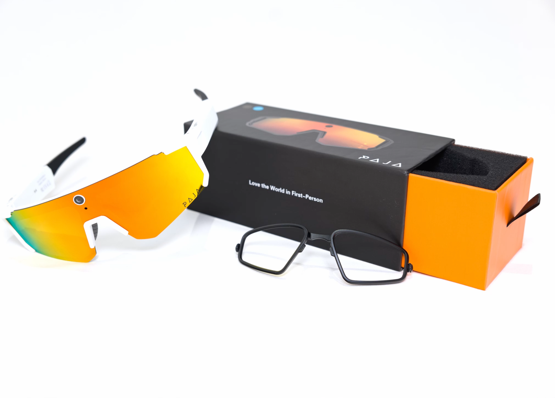 Lunettes de sport connectées - Orange & Blanc